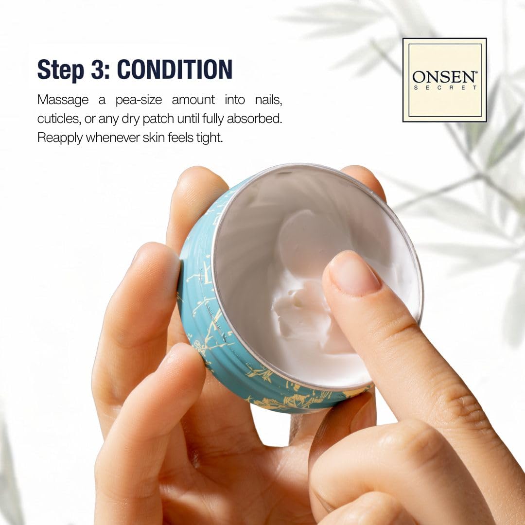 Onsen Secret Essential Kit de reinicio de uñas con crema de rescate...