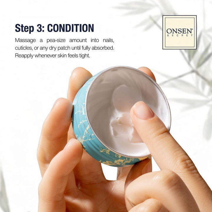 Onsen Secret Essential Kit de reinicio de uñas con crema de rescate...