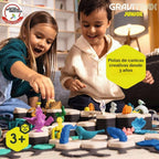 Ravensburger GraviTrax Junior Starter Set L Dino 24586 - Carrera de mármol extensible para niños, hecha de materiales respetuosos con el medio ambiente con mundos temáticos, juguete educativo y de