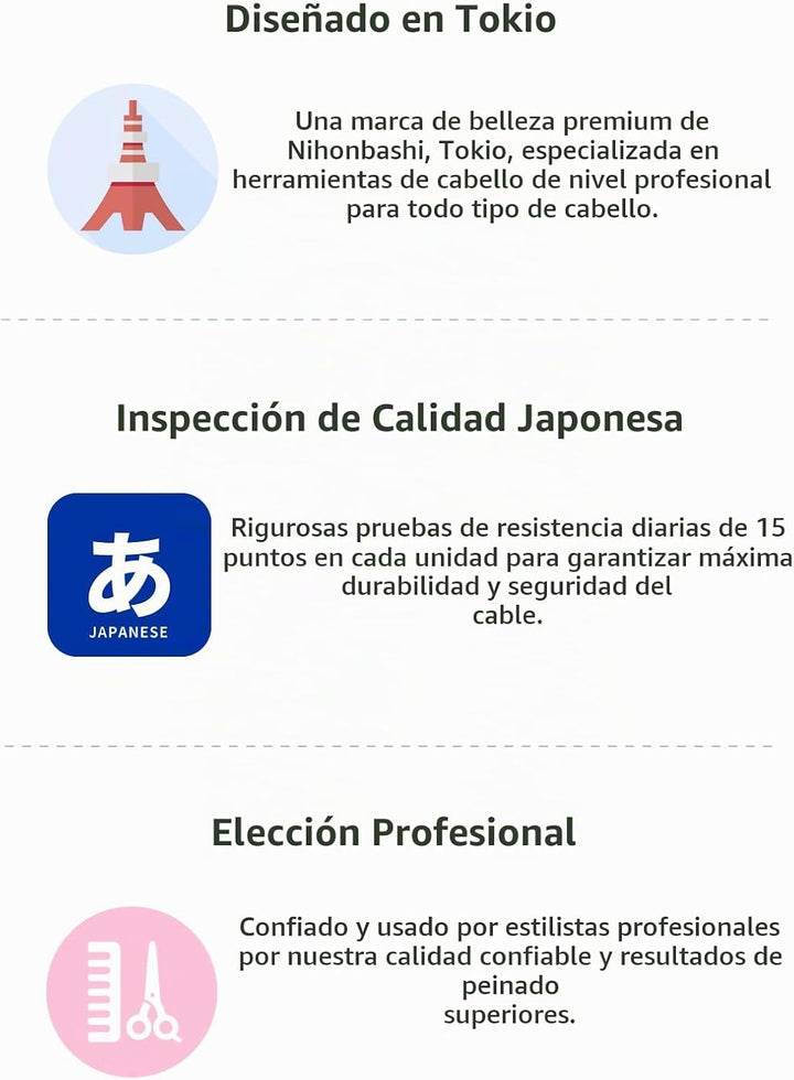 Areti Cepillo iónico japonés para alisar el cabello, calentamiento...