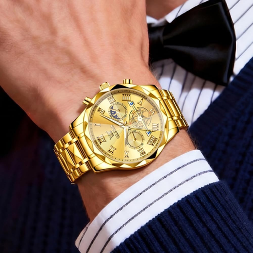 OLEVS Reloj para Hombres Clásico de Negocios en Acero Inoxidable Reloj para Hombre