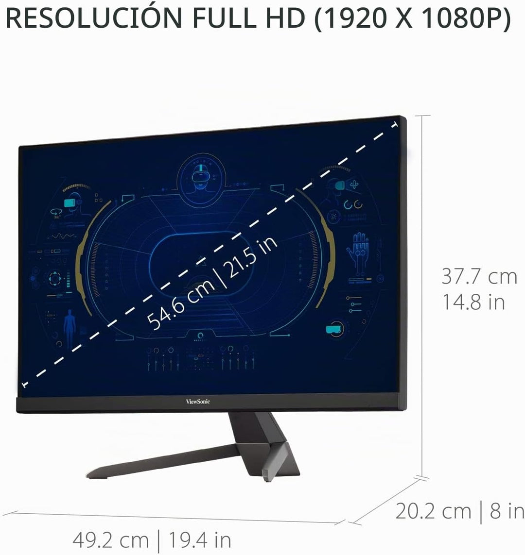 ViewSonic VX2267-MHD Monitor de 22 pulgadas 1080p, frecuencia de ac...