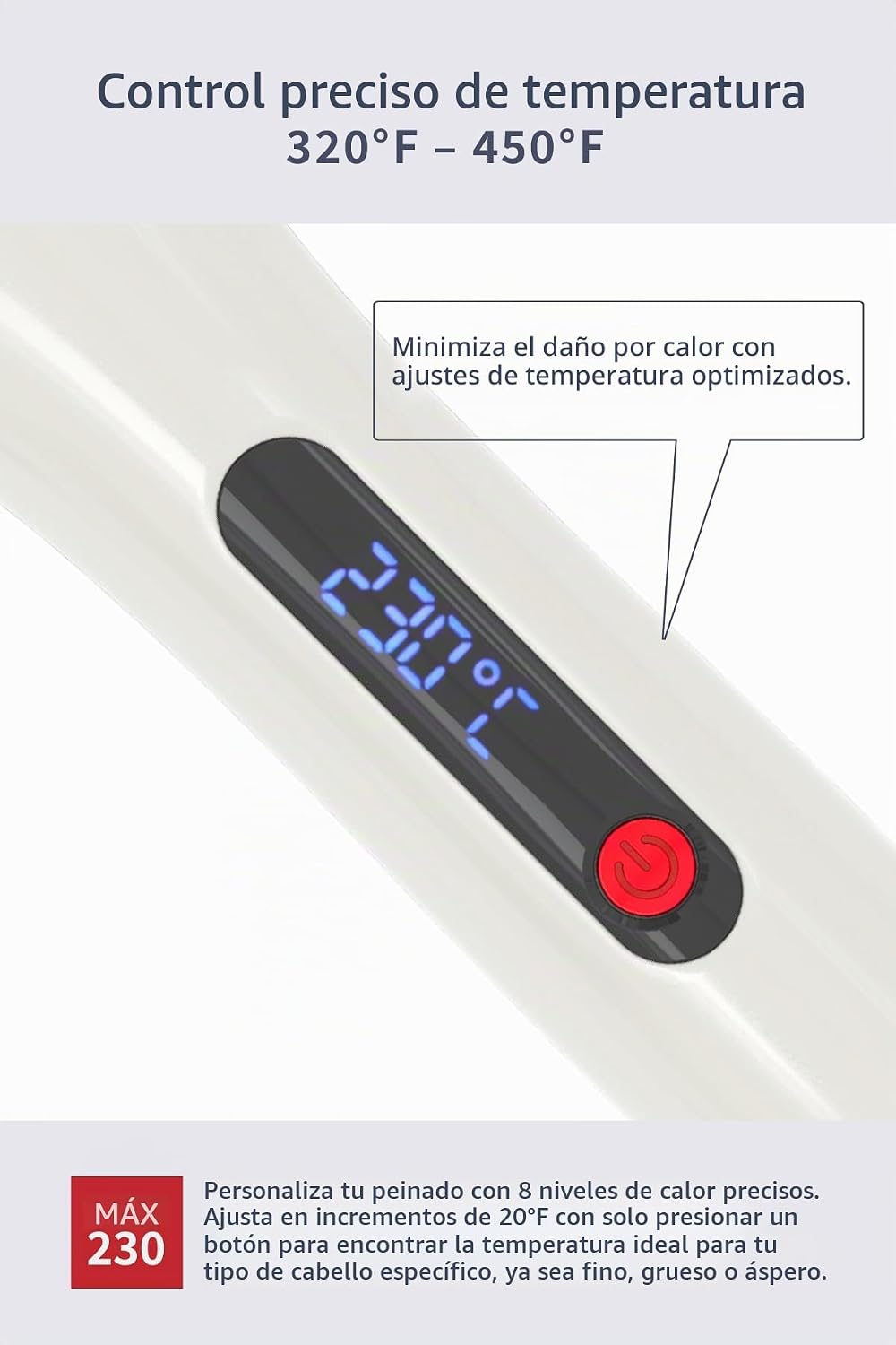 Areti Cepillo iónico japonés para alisar el cabello, calentamiento...