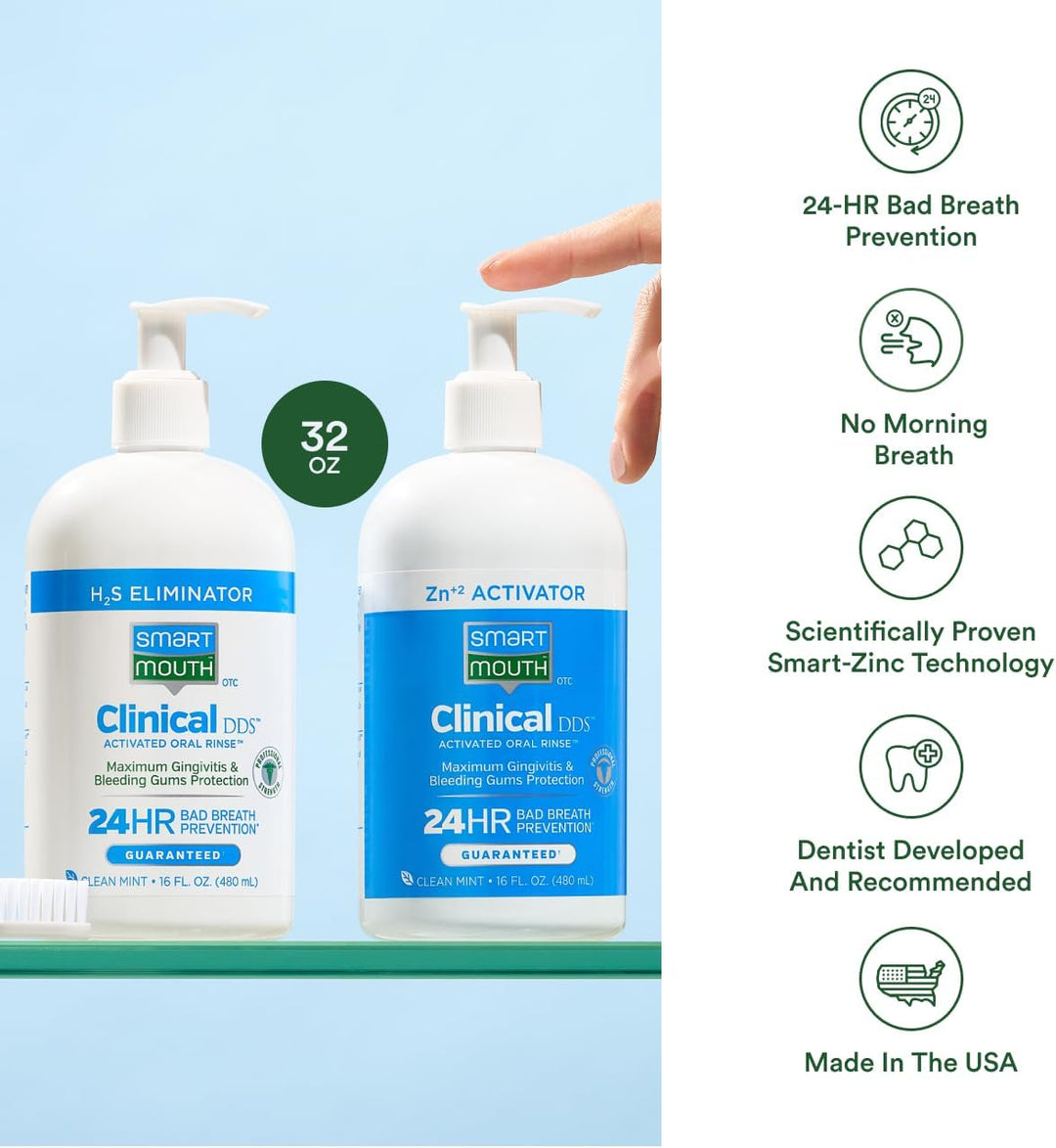 SmartMouth Clinical - Sistema de enjuague bucal activado con 2 bote...