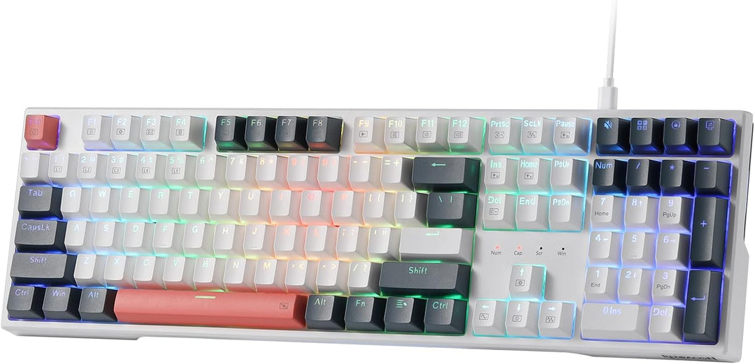Redragon Teclado para juegos K668 RGB, teclado mecánico con cable d...