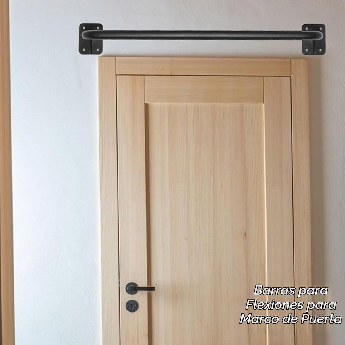 Barra de Tracción para Puerta Montada en Pared, Barra de Tracción Pesada para Entrenamiento de Fuerza en Marco de Puerta, Soporte para Viga o Montaje a Lustre de Perfiles, Construcción Sólida de Metal grueso, Soporta 500 lbs