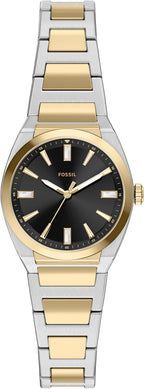 Fossil Reloj Everett de acero inoxidable con tres manecillas para mujer