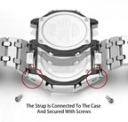 Ga2100 - Funda para correa de reloj, piezas de kit de modificación, bisel de banda de acero inoxidable de metal 316L, anillo de accesorios de roble real personalizado, compatible con relojes
