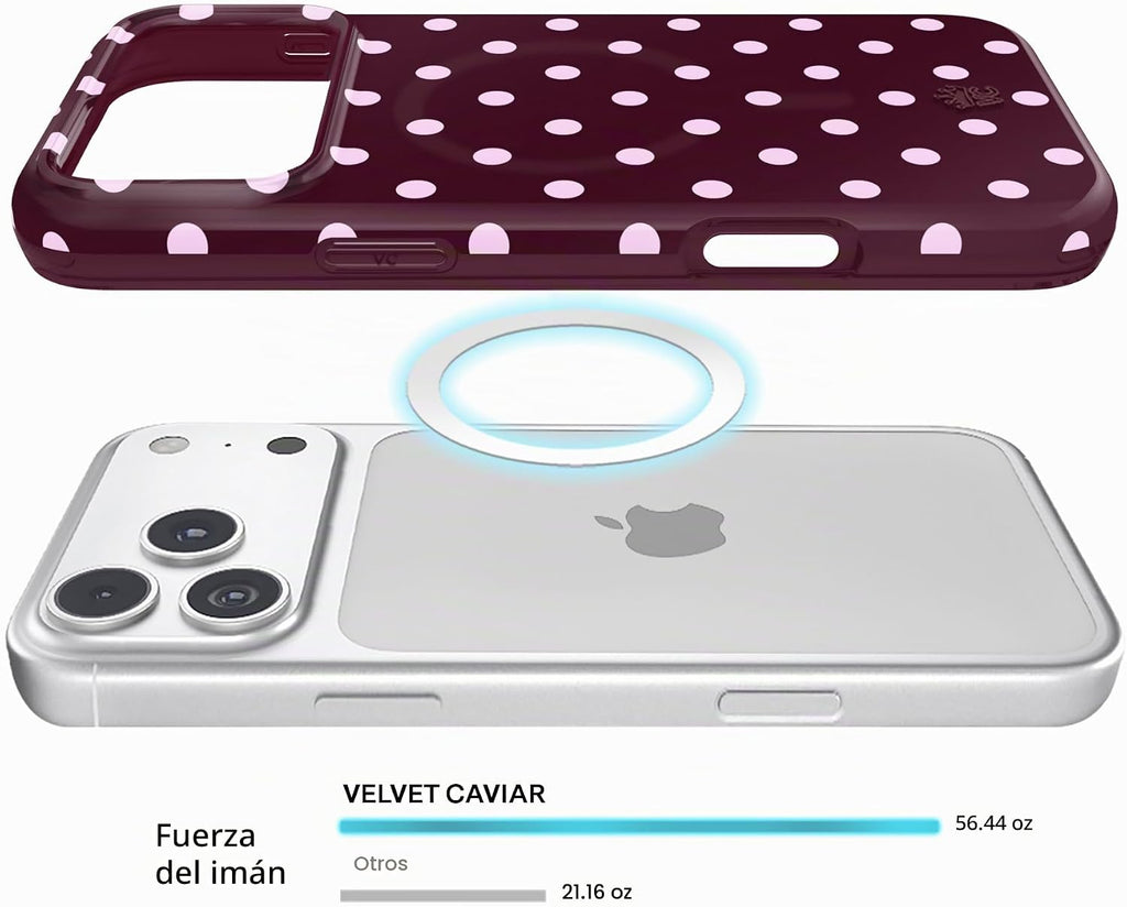 VELVET CAVIAR Funda para iPhone 18 Pro | Cherry Cola Polka Dot