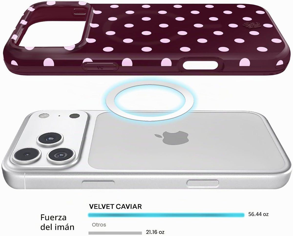 VELVET CAVIAR Funda para iPhone 18 Pro | Cherry Cola Polka Dot