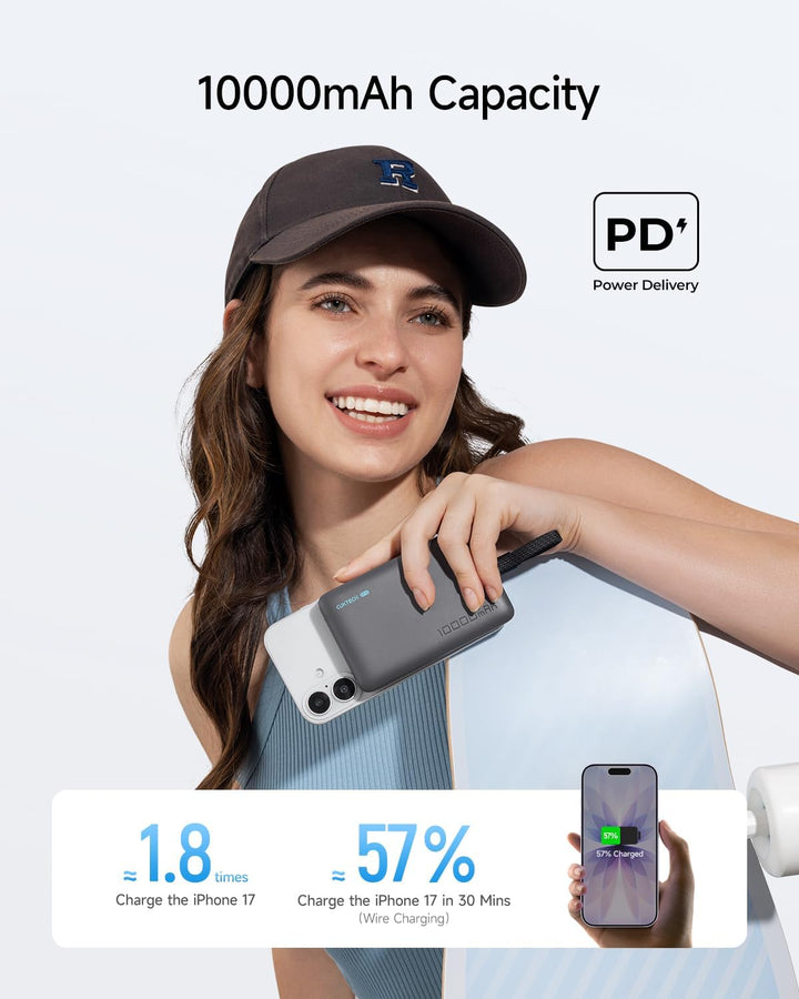 CUKTECH - Banco de energía magnético de 10000 mAh, cargador inalámb...