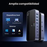 UGREEN Interruptor USB 3.2 de 2 entradas y 7 salidas, interruptor d...