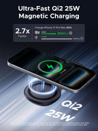 UGREEN MagFlow - Cargador inalámbrico plegable 2 en 1 de bolsillo de 25 W