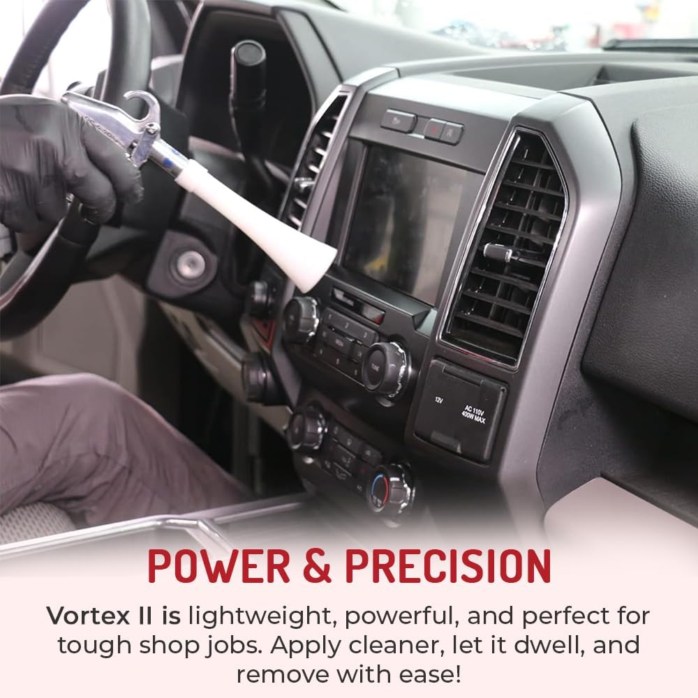 HI-TECH - Pistola de limpieza de aire Vortex II – Herramienta profesional de detalle automático para limpieza profunda de interiores y exteriores – Utiliza compresor de aire – Elimina polvo, suciedad