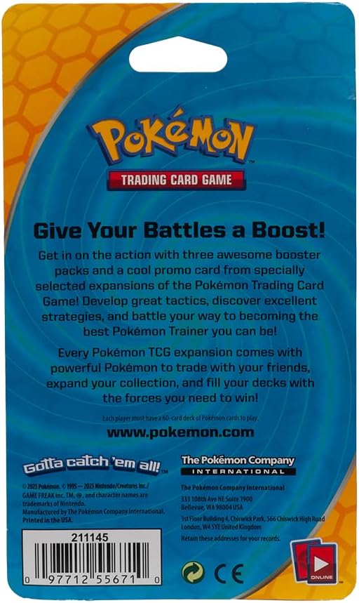 Pokémon TCG: 3 paquetes de refuerzo y 1 lámina aleatoria | Incluye...