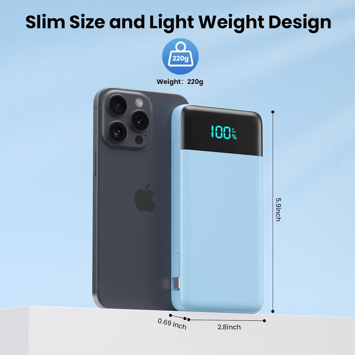 Cargador portátil para iPhone, banco de energía delgado de 13800 mA...
