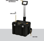 DEWALT Caja de herramientas con ruedas modular, caja de herramientas rodante grande con mango telescópico, portador portátil almacenamiento profundo apilable TSTAK (DWST17820)