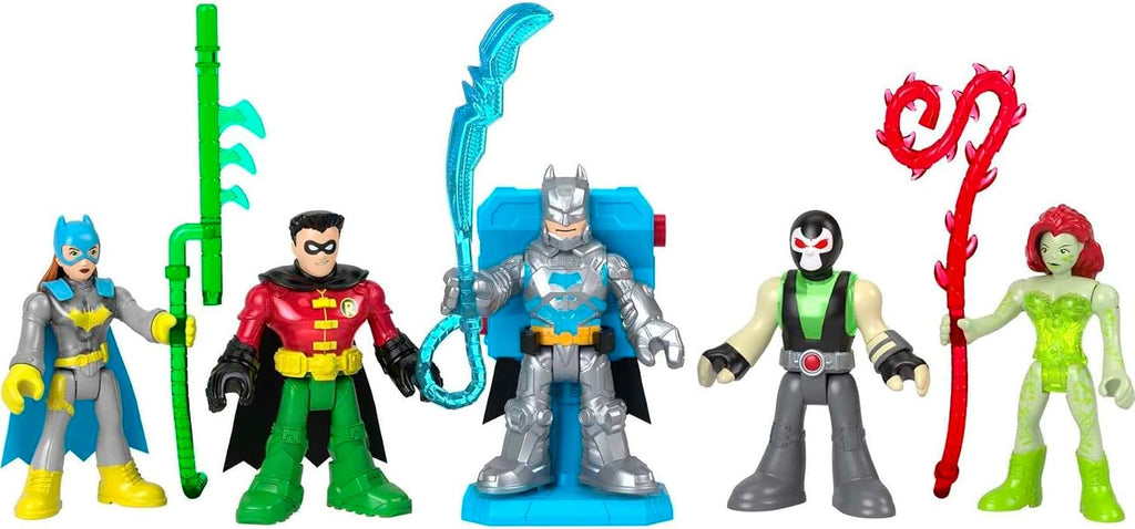 Fisher-Price Imaginext DC Super Friends Juguetes Preescolares Batman Battle Multipack Juego de 9 Figuras con Mochila Iluminada para Niños de 3+ Años