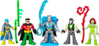 Fisher-Price Imaginext DC Super Friends Juguetes Preescolares Batman Battle Multipack Juego de 9 Figuras con Mochila Iluminada para Niños de 3+ Años