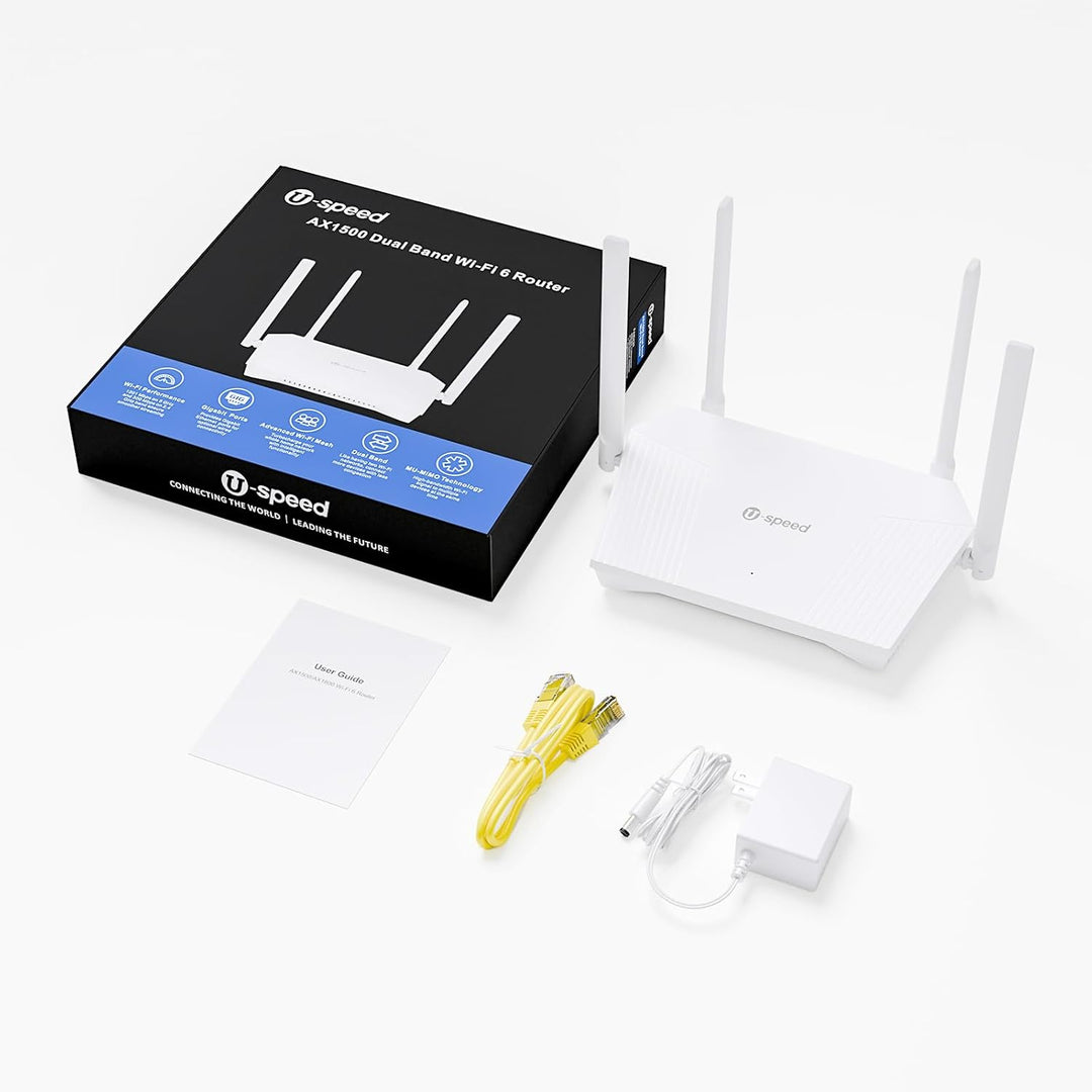 U-SPEED Router AX1500 WiFi 6 Router de Internet inalámbrico de dobl...