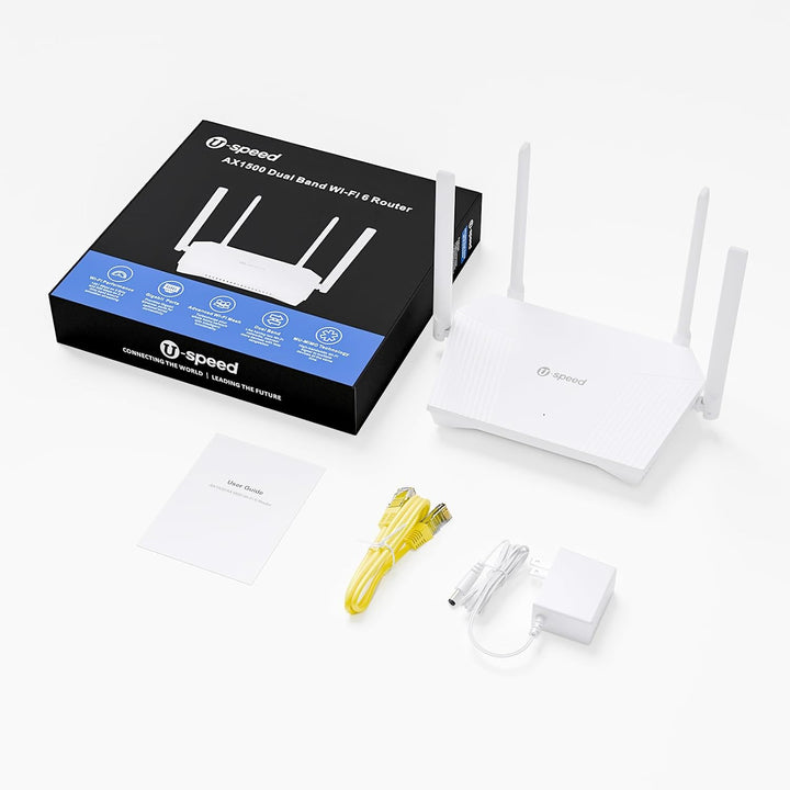 U-SPEED Router AX1500 WiFi 6 Router de Internet inalámbrico de dobl...