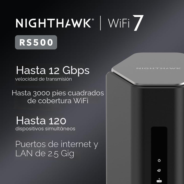 NETGEAR Nighthawk enrutador WiFi 7 tri-banda (RS500) \u2013 Solo en...