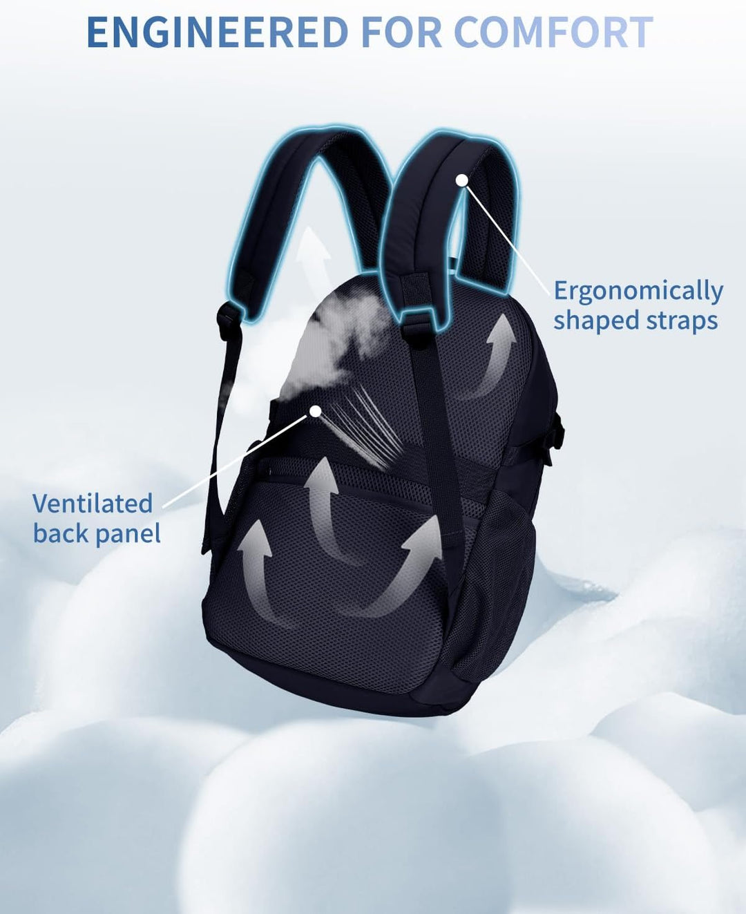 ECOHUB Mochila de viaje para mujer, se adapta a mochila para laptop...