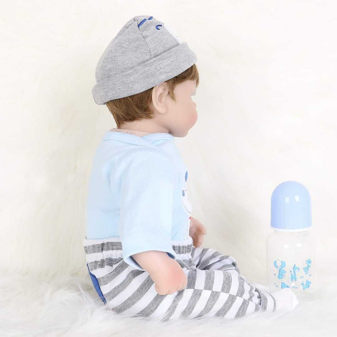 ENADOLL Reborn Baby Doll realista de vinilo de silicona bebé azul p...
