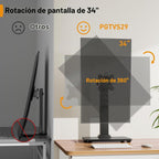 Perlegear - Soporte de monitor único para pantallas de 13 a 34 pulgadas de