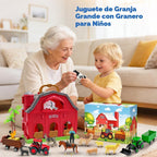 BOLZRA Juguetes de Granja Animales de Granja Gran Granero Rojo