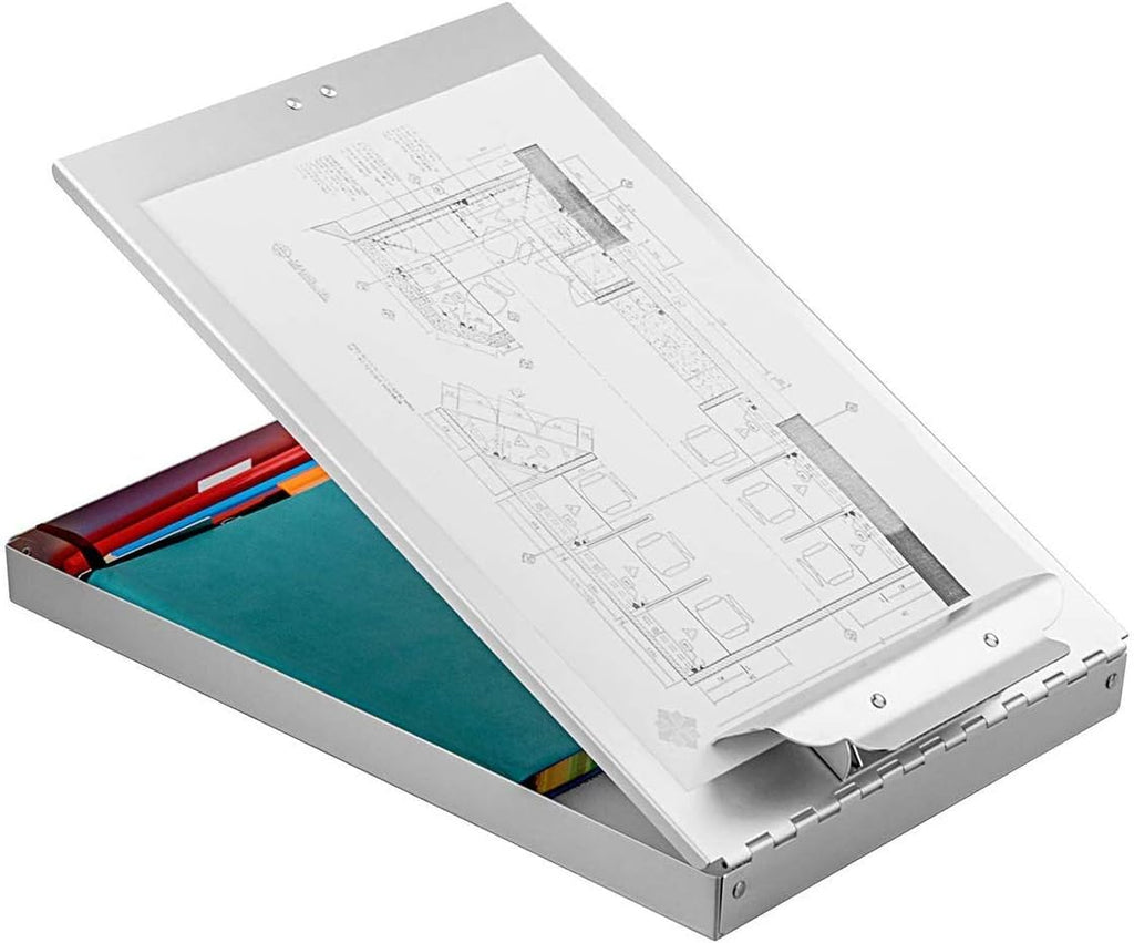 ZCZN Portapapeles de almacenamiento de aluminio reciclado, caja de portapapeles, soporte para formulario, adecuado para escuela, oficina, sitio de trabajo o personal médico, 9.25 x 13.78 pulgadas