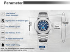 BESTKANG Reloj octogonal de acero inoxidable para hombre, reloj de cuarzo luminoso, reloj de pulsera de negocios