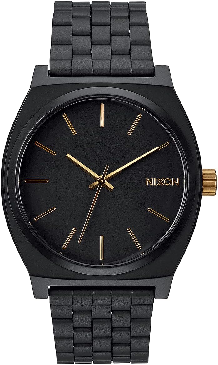 NIXON Time Teller A045 - Reloj analógico de moda para hombre resistente al agua de 100 m (carátula de reloj de 37 mm, correa de acero inoxidable de 19.5 mm-18 mm)