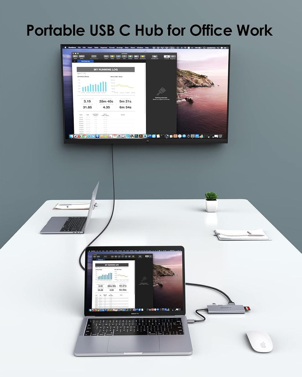 LENTION Hub USB-C con HDMI 4K, 3 USB 3.0, lector de tarjetas SD/Micro SD 3.0, compatible con MacBook Pro/Air, Mac Air/Surface, Chromebook, iPhone 15 o más, adaptador de controlador estable (gris