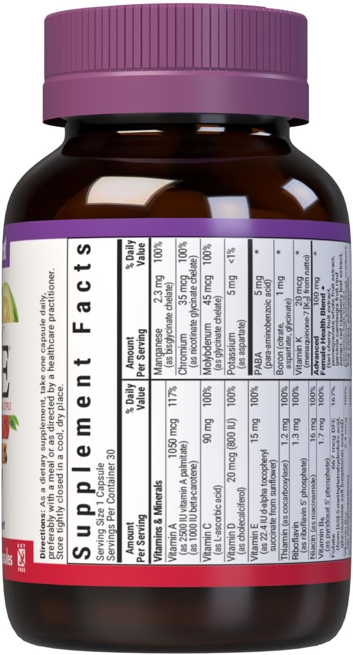 Bluebonnet Nutrition Ladies One - Cápsula vegetal orgánica, aliment...
