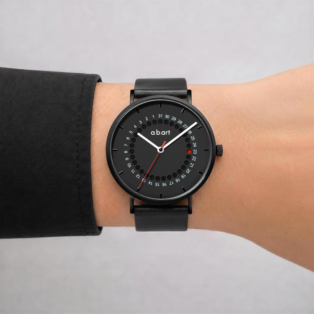 Reloj para Hombre a.b.art – Indicador de Fecha Saltante, Movimiento de Cuarzo Ronda, Cristal de Zafiro, Caja Ultrafina de Acero Inoxidable, Reloj de Pulsera Minimalista Estilo Bauhaus 41MM