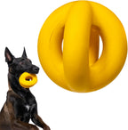 Indestructible Dog Ball - Lifetime Replacement - Durable Dog Toy para Aggressive Chewers - Safe, Non-Toxic Natural Rubber - Chew, Tug & Fetch - Tough, Heavy Duty Chew Toy - 4” (Softball Size)