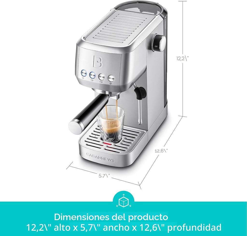 CASABREWS Máquina de café espresso de acero inoxidable 3700 Essential con