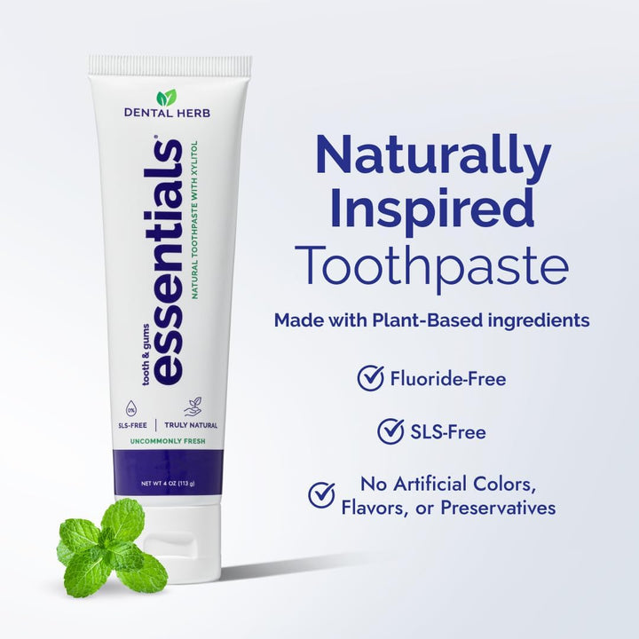 Dental Herb Company Essentials Pasta de dientes sin flúor, paquete...