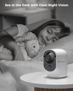 COCOCAM Cámara de Seguridad 2K para Interiores Pan/Tilt con Batería de 5200mAh, Cámara WiFi, Inalámbrica para Monitor de Bebé/Mascota/Seguridad en el Hogar, Reconocimiento IA, Detección Humana PIR