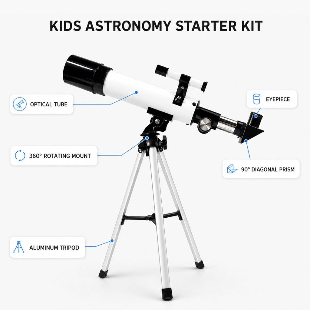 Telescopio para niños de 8 a 12 años, 100 aumentos para