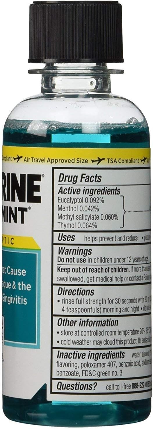 Listerine Cool Mint - Enjuague bucal antiséptico para mal aliento,...