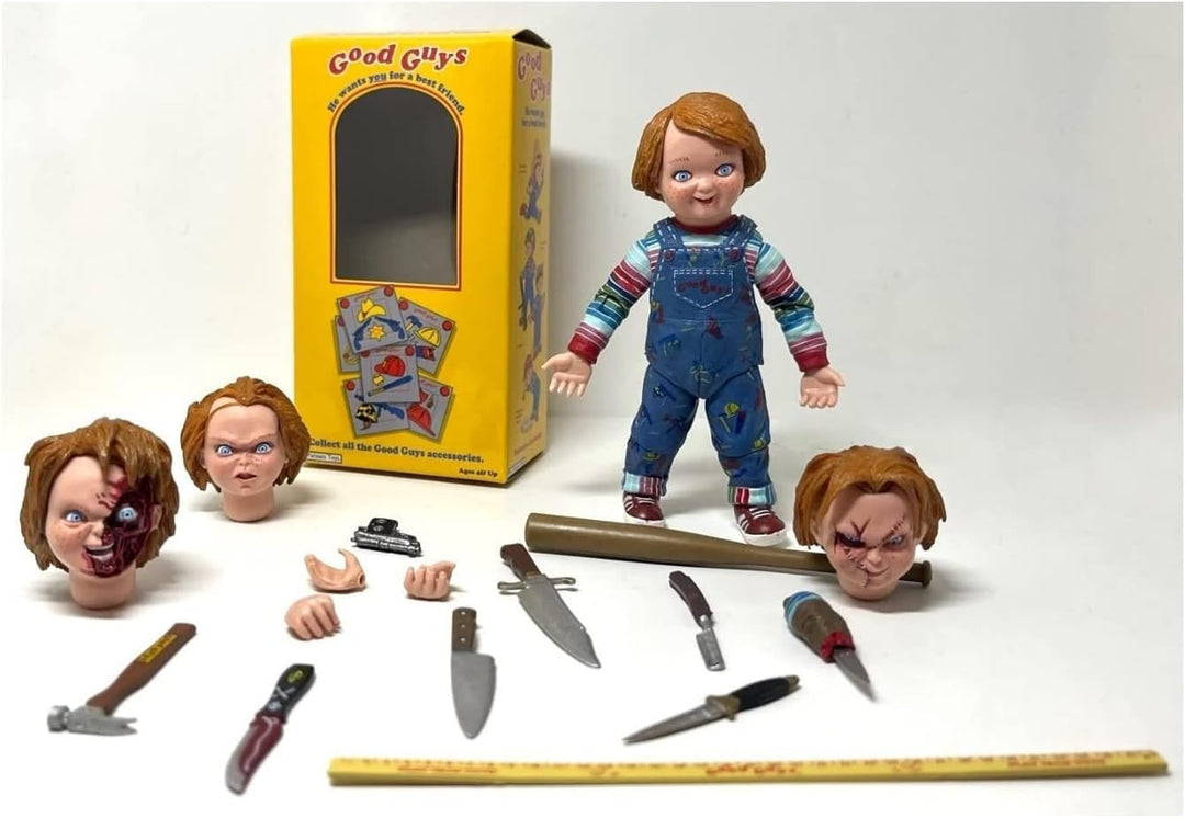 Figura de acción de Chucky en escala, 4 pulgadas, marca NECA