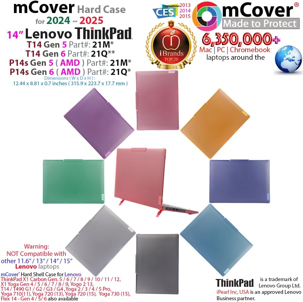 mCover Funda Rígida SOLO Compatible para Lenovo ThinkPad T14 Gen 5\...