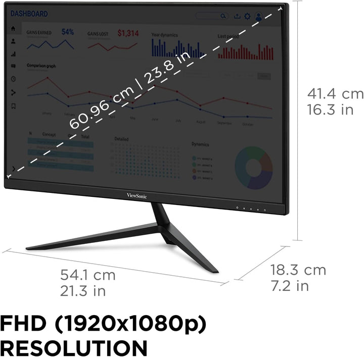 ViewSonic VX2428A - Monitor para juegos de 24 pulgadas 1080p, panta...