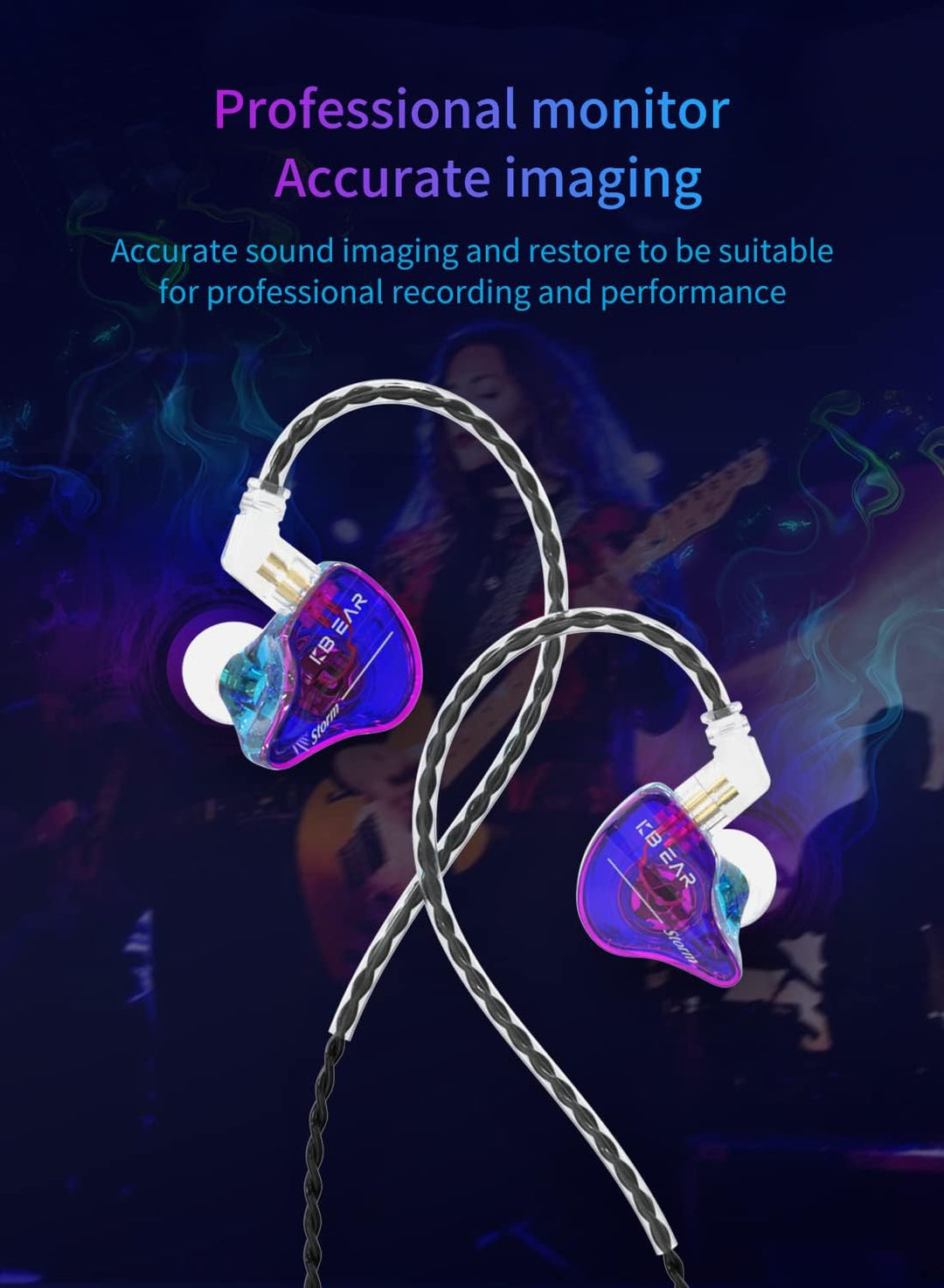YINYOO KBEAR Storm - Auriculares profesionales con monitor de oído...