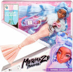 MERMAZE MERMAIDZ Muñeca de sirena Shellnelle que cambia de color con atuendo y accesorios de diseñador, cabello elegante y cola esculpida, posable, multicolor, 580829