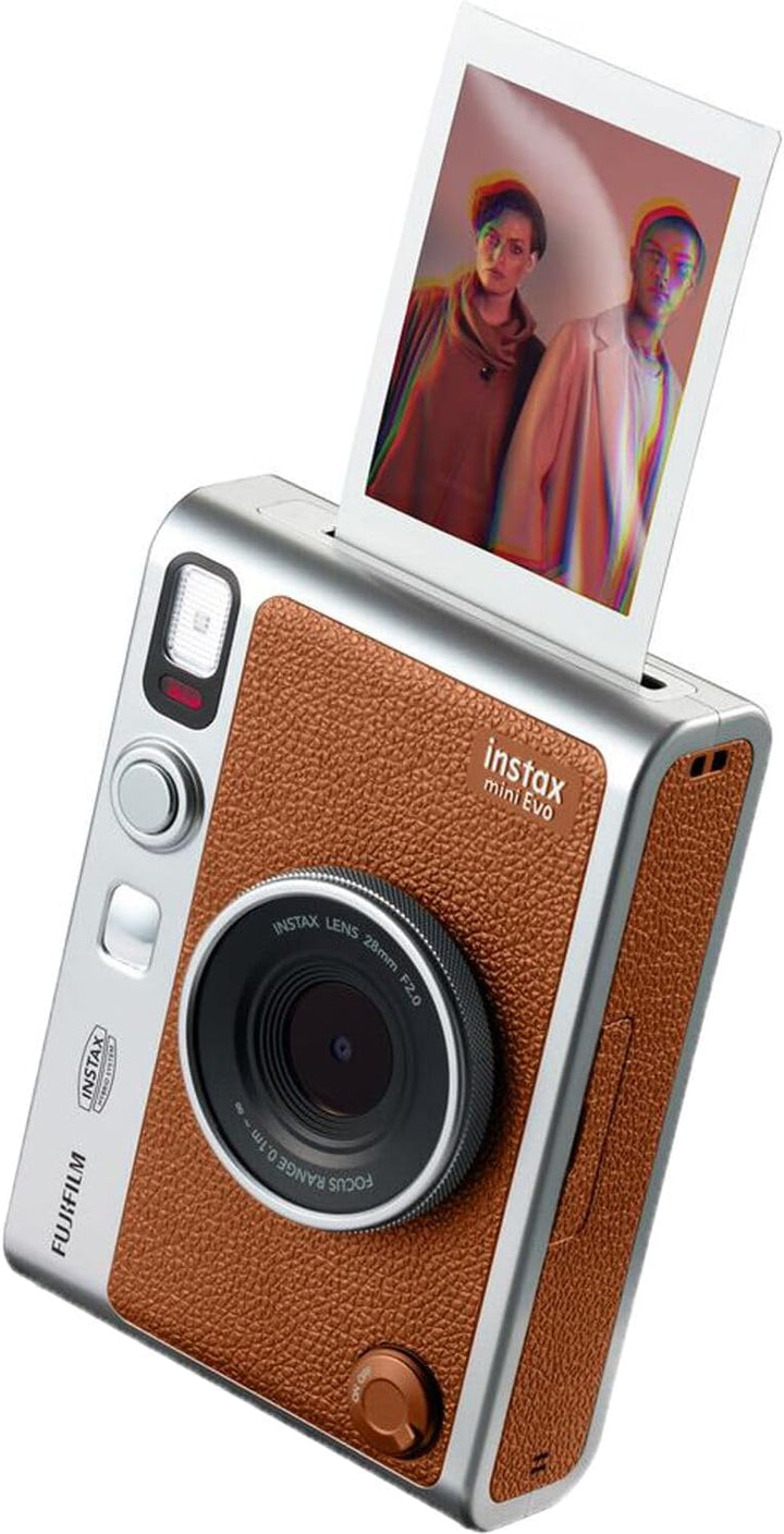 FUJIFILM INSTAX Mini EVO Hybrid Cámara instantánea marrón + películ...