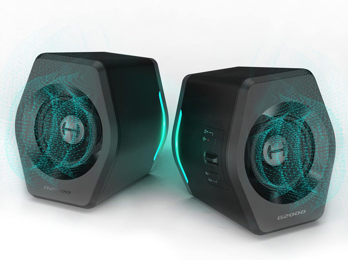 Edifier G2000 32W Altavoces de PC para Juegos de Computadora para Laptop Mac Computadora de Escritorio Altavoces Woofer Bluetooth USB Entradas AUX de 3.5mm Luces RGB Altavoces Multimedia Negro