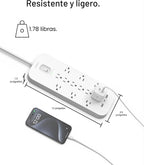 Belkin Regleta de protección contra sobretensiones de 12 salidas con 12 salidas de CA, 2 puertos USB-A y 1 puerto USB-C, cable de 6 pies, certificado UL con protección contra sobrecarga y sobretensión